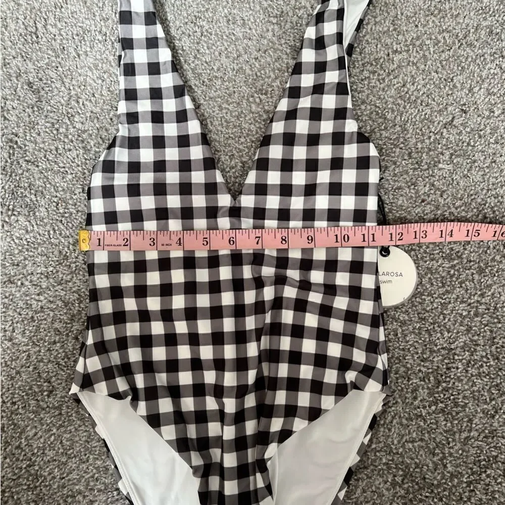 REVOLVE, Tularosa Claudia One Piece in Black Gingham **NO TIE